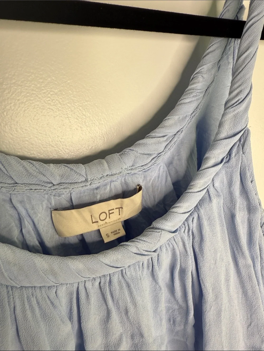 LOFT Pale Blue Pleated Camisole Tank NWOT